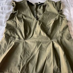Olive green sleeveless blouse